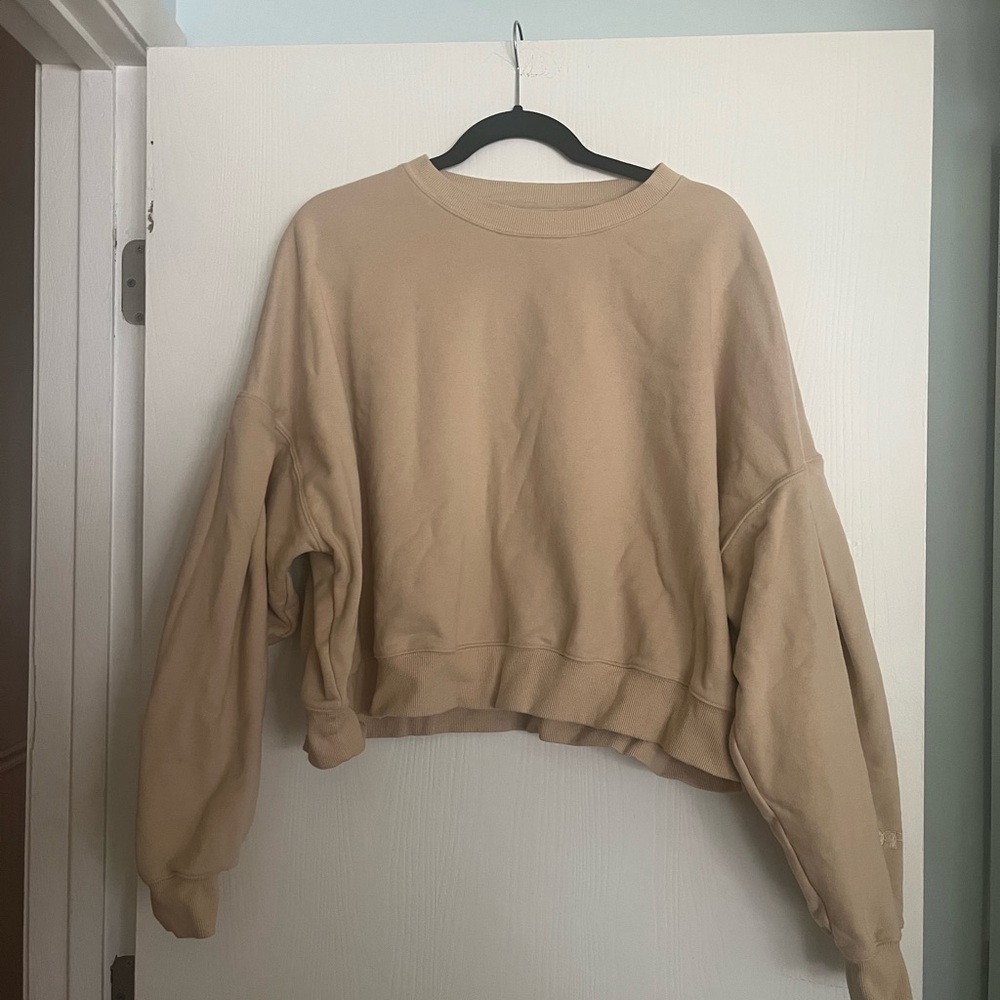 Popflex Tan Cropped Sweatshirt